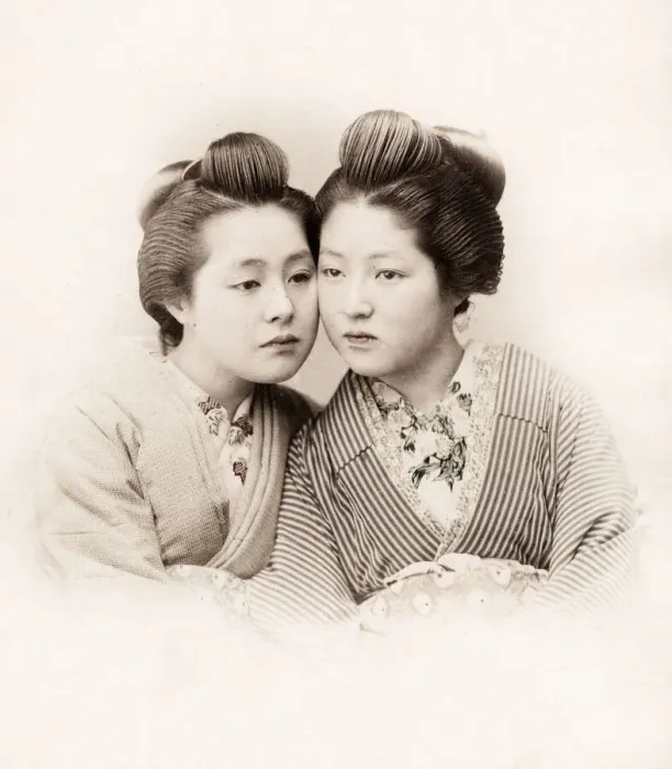 Framed Print : Late 19th century - young Japanese women Framed Print : Late 19th century - young Japanese women
