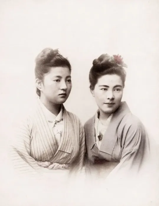 Framed Print : Late 19th century - young Japanese women Framed Print : Late 19th century - young Japanese women