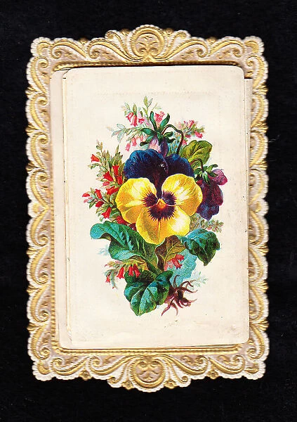 Late Victorian 1890s Greetings Card Cream Edge