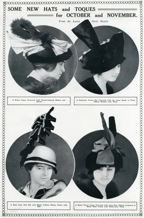 Framed Print : Latest fashionable autumn hats 1913 Framed Print : Latest fashionable autumn hats 1913