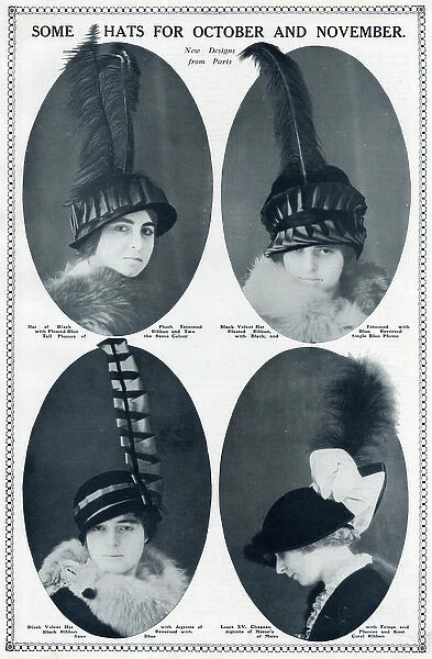 Latest fashionable autumn hats 1913
