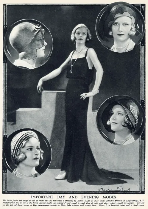 Framed Print : Latest frocks and smart hats by Robert Heath available at Knightsbridge, London. Date: 1930 Framed Print : Latest frocks and smart hats by Robert Heath available at Knightsbridge, London. Date: 1930