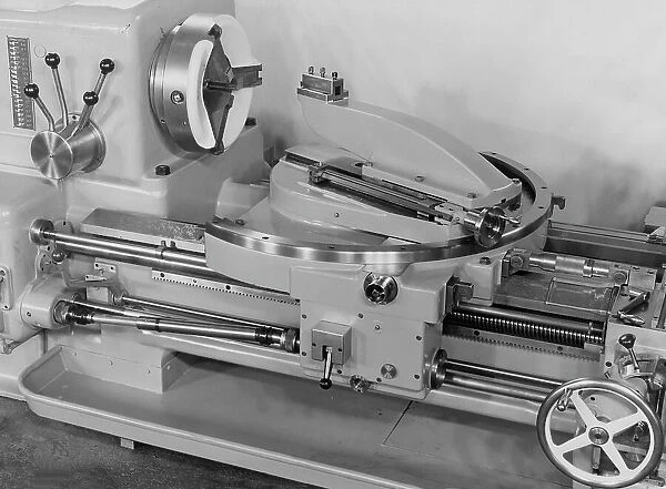 A lathe ready for use. Date: circa 1965