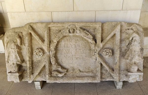 Latin inscription, limestone. Shuni. Roman period, 2nd centu