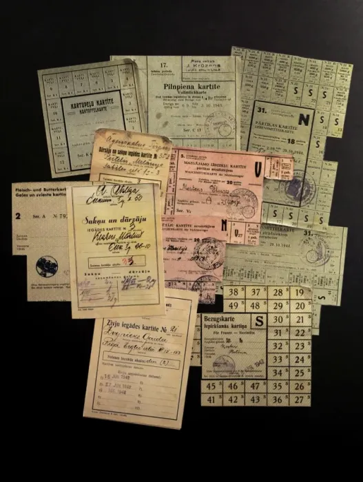 Framed Print : Latvia. Second Soviet occupation (1944-1991). Ration cards Framed Print : Latvia. Second Soviet occupation (1944-1991). Ration cards