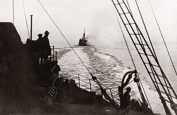 Latvian Icebreaker Krisjiaina Valdemars, Gulf of Riga, c. 1933