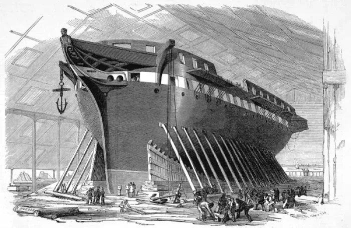 Framed Print : Launch of H. M. S. Nankin Framed Print : Launch of H. M. S. Nankin