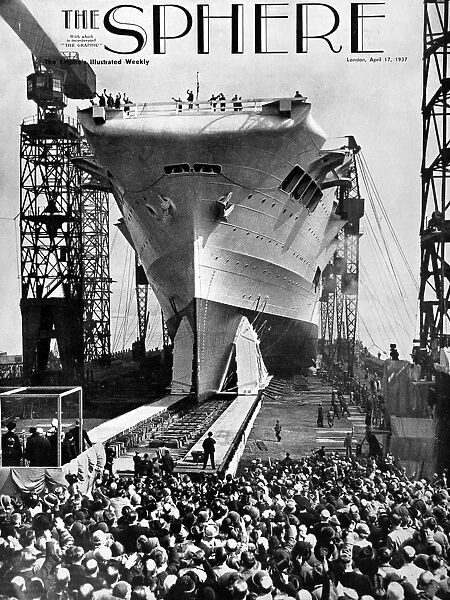 Launch of HMS Ark Royal, Birkenhead, 1937