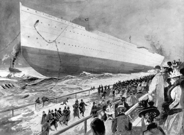 Framed Print : Launch of the Oceanic, January 1899 Framed Print : Launch of the Oceanic, January 1899