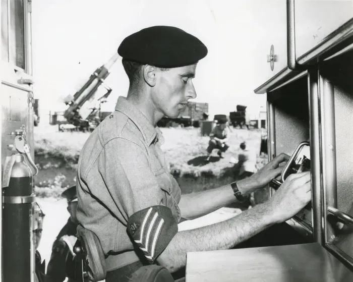 Framed Print : Launcher Control Assistant, Sgt W. Lewis, of the 32nd G? Framed Print : Launcher Control Assistant, Sgt W. Lewis, of the 32nd G?
