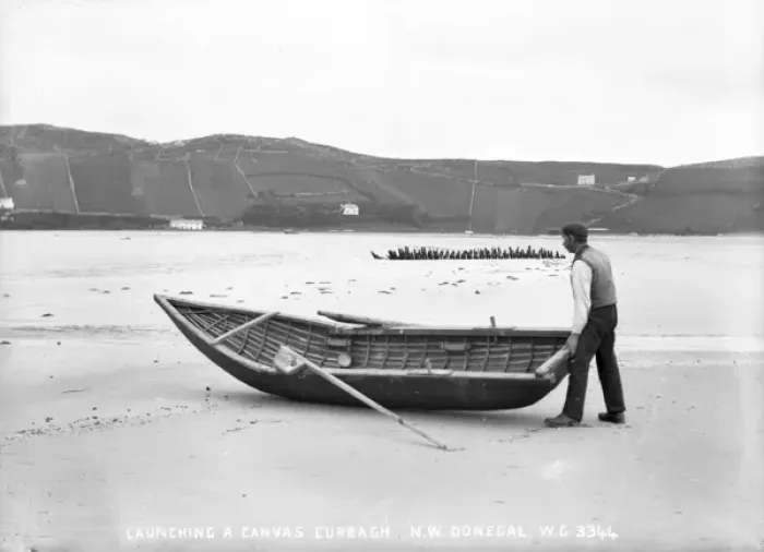 Framed Print : Launching a Canvas Curragh, North West Donegal Framed Print : Launching a Canvas Curragh, North West Donegal