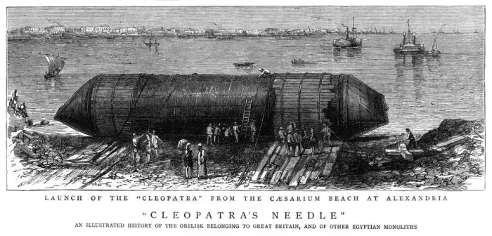 Framed Print : Launching Cleopatras needle, 1877 Framed Print : Launching Cleopatras needle, 1877