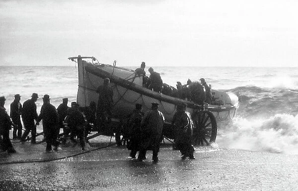 Launching a Lifeboat Victorian period