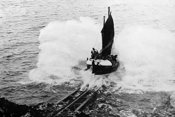 Framed Print : Launching a sailing lifeboat Framed Print : Launching a sailing lifeboat