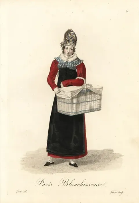 Framed Print : Laundress of Paris, early 19th century Framed Print : Laundress of Paris, early 19th century