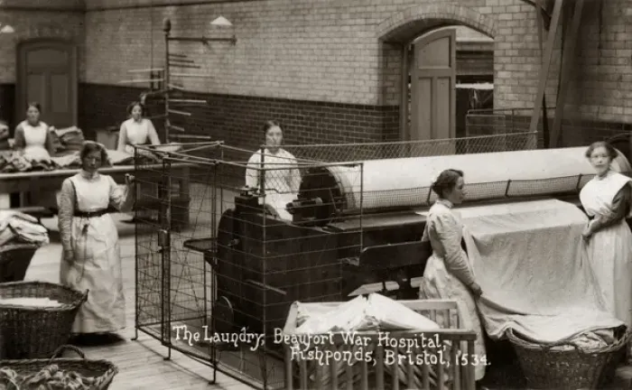 Framed Print : Laundry at the Beaufort War Hospital, Fishponds, Bristol Framed Print : Laundry at the Beaufort War Hospital, Fishponds, Bristol
