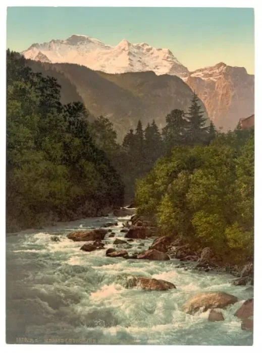 Framed Print : Lauterbrunnen Valley, Jungfrau and White Lutschine, Bernese Framed Print : Lauterbrunnen Valley, Jungfrau and White Lutschine, Bernese