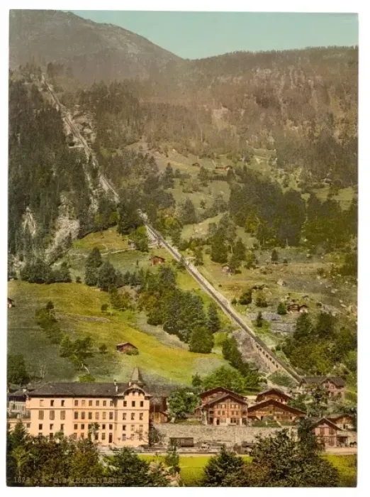 Framed Print : Lauterbrunnen Valley and Murren Railway, Bernese Oberland, S Framed Print : Lauterbrunnen Valley and Murren Railway, Bernese Oberland, S