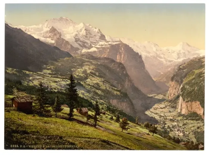 Framed Print : Lauterbrunnen Valley and Wengen, Bernese Oberland, Switzerla Framed Print : Lauterbrunnen Valley and Wengen, Bernese Oberland, Switzerla