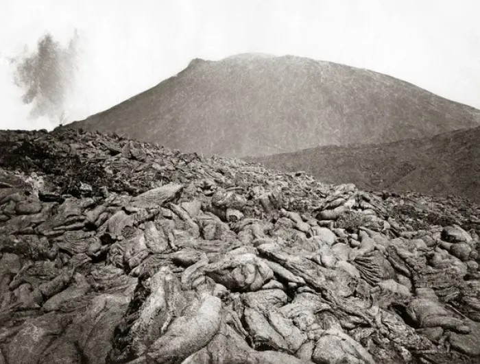 Framed Print : Lava of the slopes of volcano Vesuvius, italy, circa 1880s Framed Print : Lava of the slopes of volcano Vesuvius, italy, circa 1880s