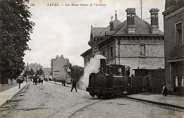 Laval, France - The Two Railway Stations and the Avenue