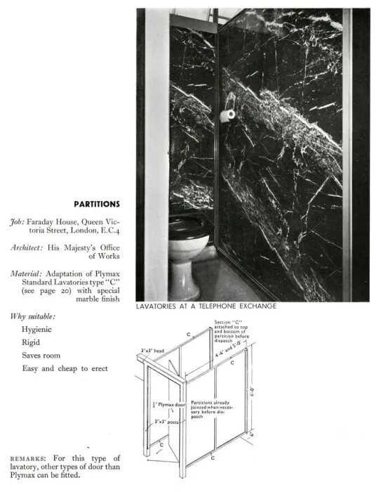 Framed Print : Lavatories in a telephone exchange, City of London Framed Print : Lavatories in a telephone exchange, City of London