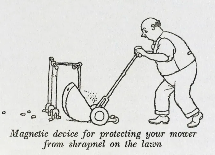 Framed Print : Lawn mower protector / W H Robinson Framed Print : Lawn mower protector / W H Robinson
