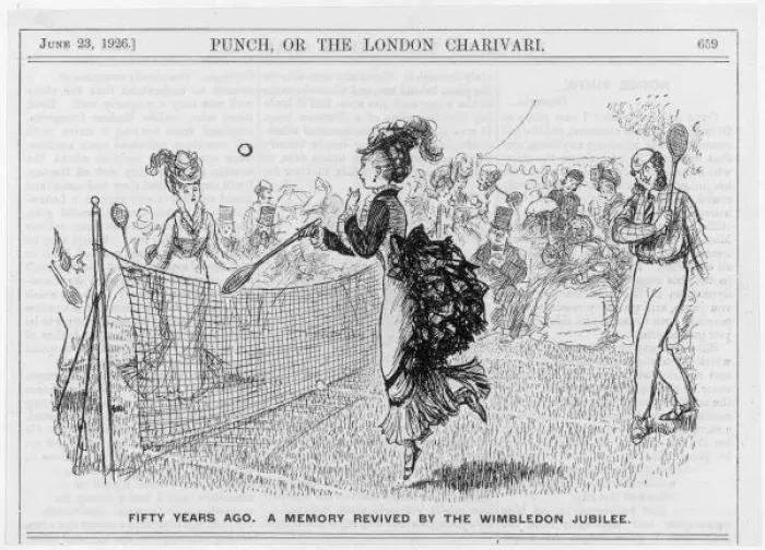 Framed Print : Lawn Tennis  /  Punch  /  1883