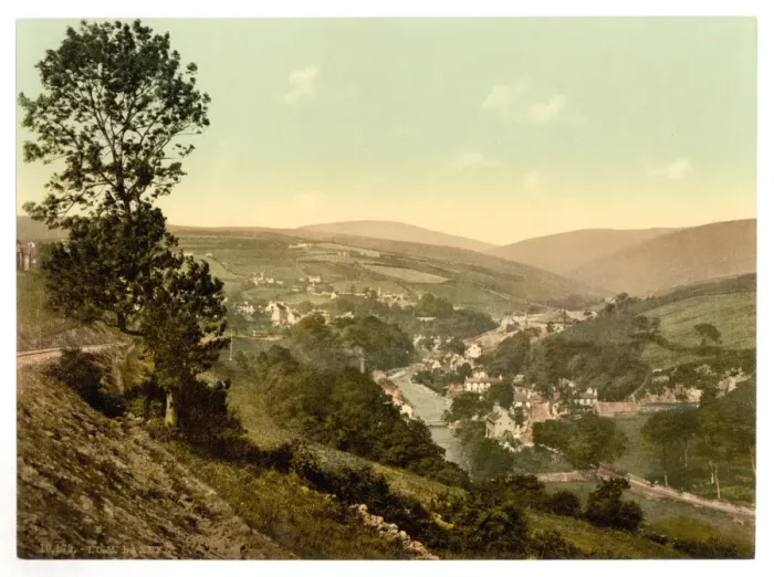 Framed Print : Laxey, general view, Isle of Man, England Framed Print : Laxey, general view, Isle of Man, England