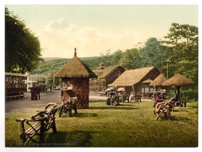 Framed Print : Laxey tram station, Isle of Man, England Framed Print : Laxey tram station, Isle of Man, England