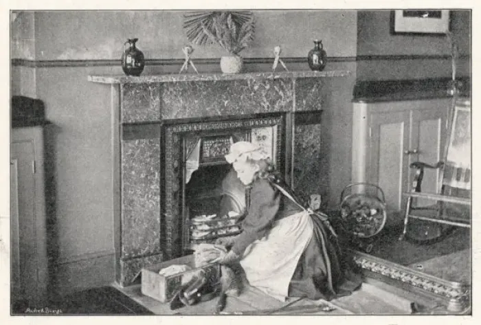 Framed Print : Laying a Fire 1893 Framed Print : Laying a Fire 1893