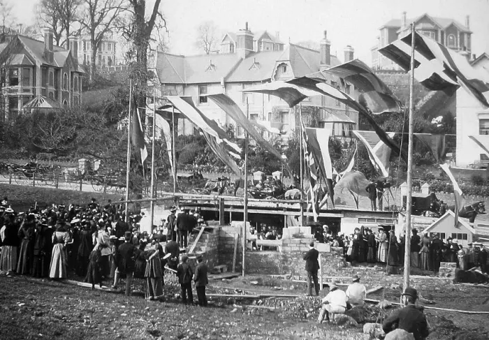 Framed Print : Laying foundation stone, Chelston Church, Torquay Framed Print : Laying foundation stone, Chelston Church, Torquay