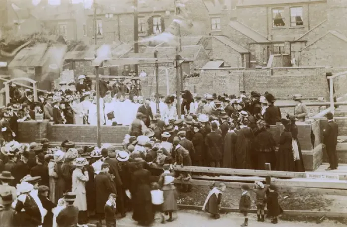 Framed Print : Laying of the Foundation Stone for a Religious School Framed Print : Laying of the Foundation Stone for a Religious School