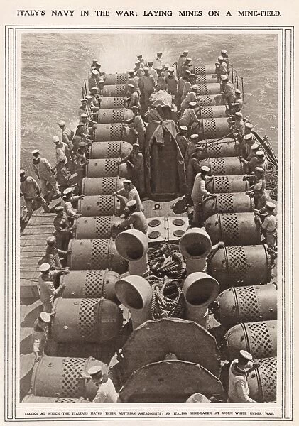Laying mines, Italian navy, World War One