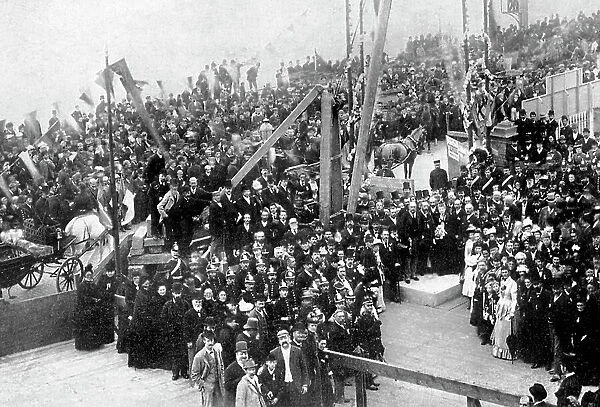 Laying Tower foundation stone, Blackpool early 1900's