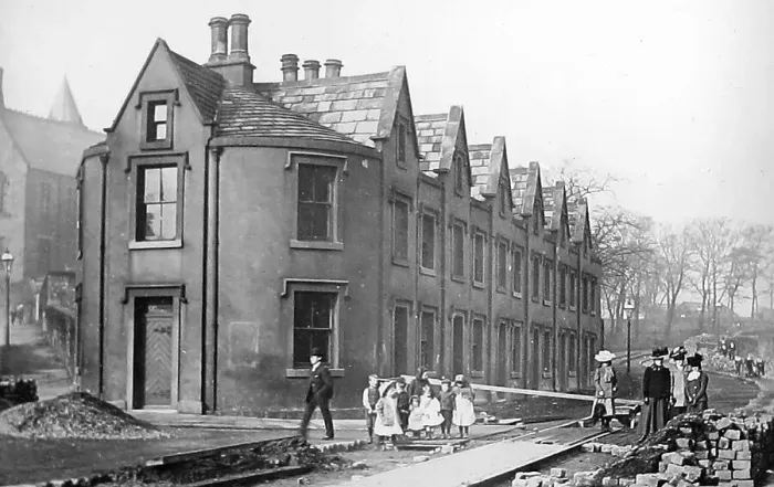 Framed Print : Laying tram tracks, Top of Town, Burnley Framed Print : Laying tram tracks, Top of Town, Burnley