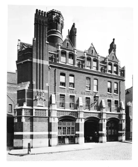 Framed Print : LCC-LFB Camden fire station, NW London Framed Print : LCC-LFB Camden fire station, NW London