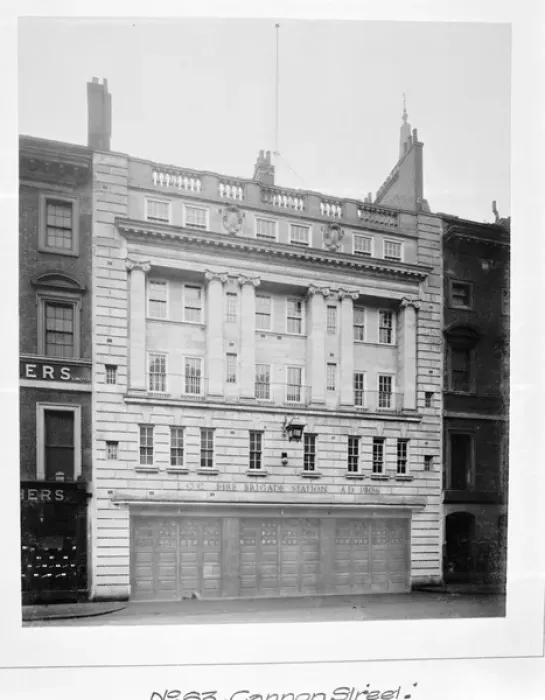 Framed Print : LCC-LFB Cannon Street fire station, City of London Framed Print : LCC-LFB Cannon Street fire station, City of London