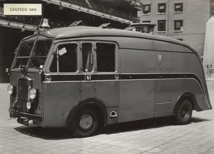 Framed Print : LCC-LFB canteen van at Lambeth LFB HQ Framed Print : LCC-LFB canteen van at Lambeth LFB HQ