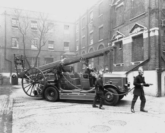 Framed Print : LCC-LFB Dennis motorised pump-escape Framed Print : LCC-LFB Dennis motorised pump-escape