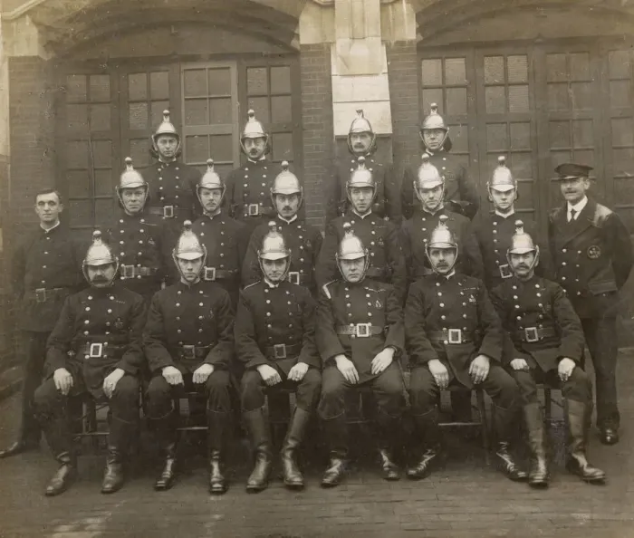 Framed Print : LCC-LFB Edgware Road Fire Station group photo Framed Print : LCC-LFB Edgware Road Fire Station group photo