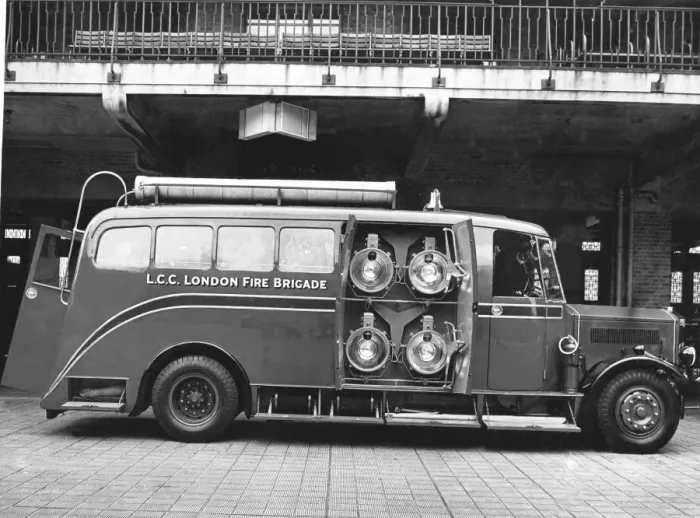 Framed Print : LCC-LFB emergency tender at Lambeth fire station Framed Print : LCC-LFB emergency tender at Lambeth fire station