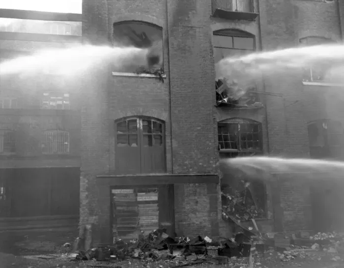 Framed Print : LCC-LFB fatal warehouse fire, Langley Street WC2 Framed Print : LCC-LFB fatal warehouse fire, Langley Street WC2
