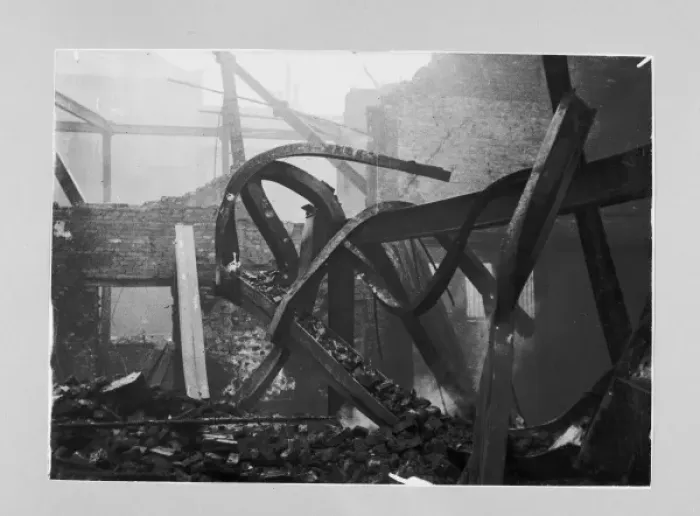 Framed Print : LCC-LFB Fire damage at Woolwich Arsenal Framed Print : LCC-LFB Fire damage at Woolwich Arsenal