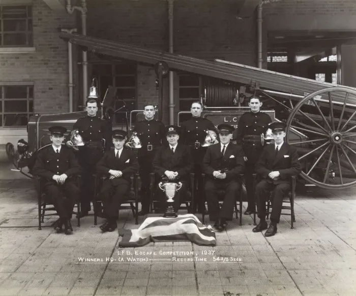 Framed Print : LCC-LFB Motor Escape Competition winners 1937 Framed Print : LCC-LFB Motor Escape Competition winners 1937