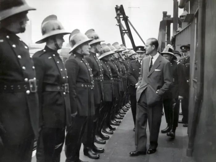Framed Print : LCC-LFB Royal visit by HRH Prince Philip Lambeth Framed Print : LCC-LFB Royal visit by HRH Prince Philip Lambeth