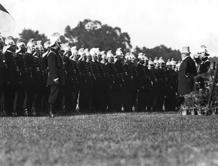 Framed Print : LCC-London Fire Brigade Royal Review in Hyde Park Framed Print : LCC-London Fire Brigade Royal Review in Hyde Park