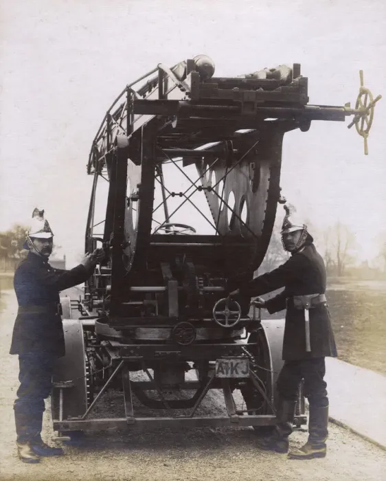Framed Print : LCC-MFB firemen with vehicle Framed Print : LCC-MFB firemen with vehicle