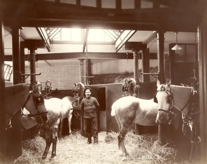 Framed Print : LCC-MFB Redcross Street fire station stables Framed Print : LCC-MFB Redcross Street fire station stables