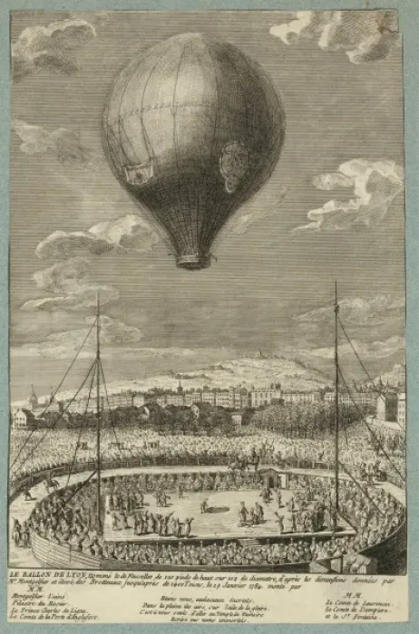 Framed Print : Le ballon de Lyon, nomme le de Flesselles de 120 pieds de ha Framed Print : Le ballon de Lyon, nomme le de Flesselles de 120 pieds de ha